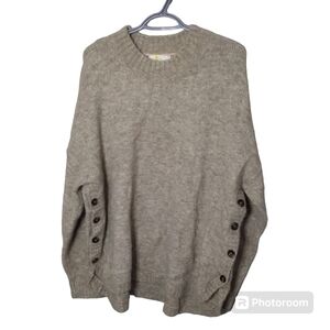 Boden Brown Wool/Alpaca Blend Sweater Side Buttons Size 20/22
